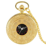 Antique Style Roman Numerals Pocket Watch Men Women Black Hollow Case Quartz Steampunk Vintage Pendant Necklace Gift cep saati